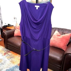 Dressbarn purple sweater dress with belt